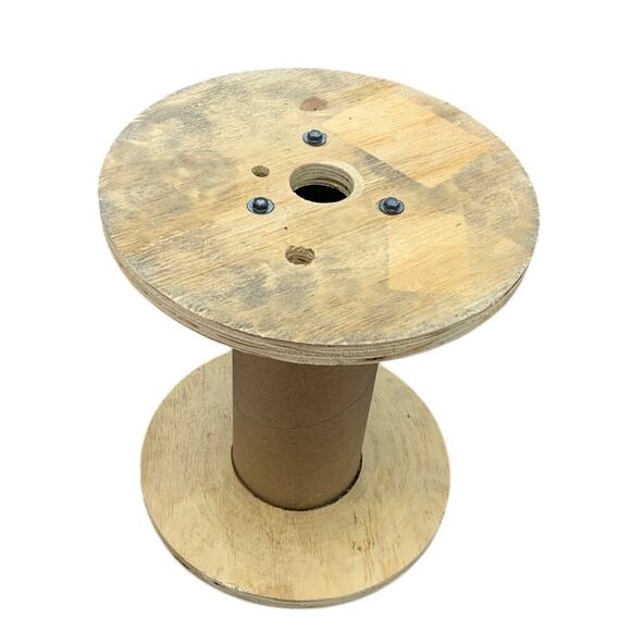 Used 11.5" Diameter Wooden Cardboard Center Plywood Spool Craft Supply Decor - Picture 2 of 3